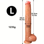 דילדו סיליקון 42 ס"מ דגם ארוך במיוחד מידה L