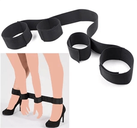 אזיקים יד וירך צבע שחור BDSM
