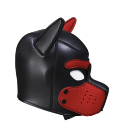 ראש כלב בצבע  שחור אדום