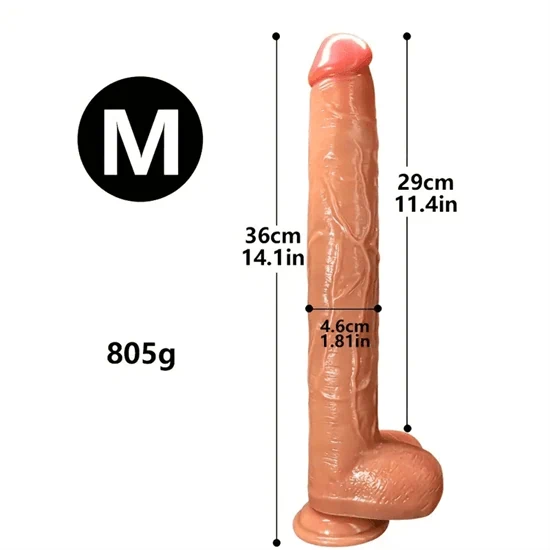 דילדו סיליקון 36 ס"מ דגם ארוך במיוחד מידה M