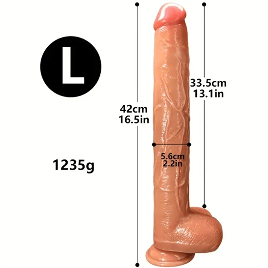 דילדו סיליקון 42 ס"מ דגם ארוך במיוחד מידה L